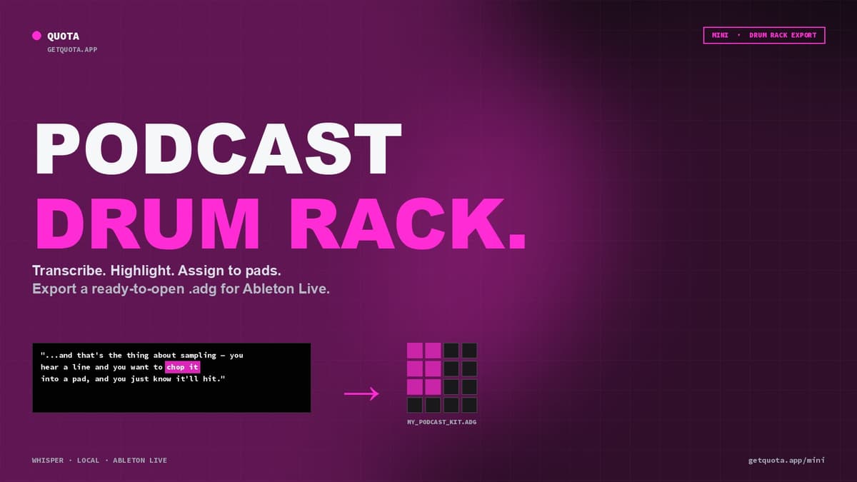 How to Build an Ableton Drum Rack from Any Podcast