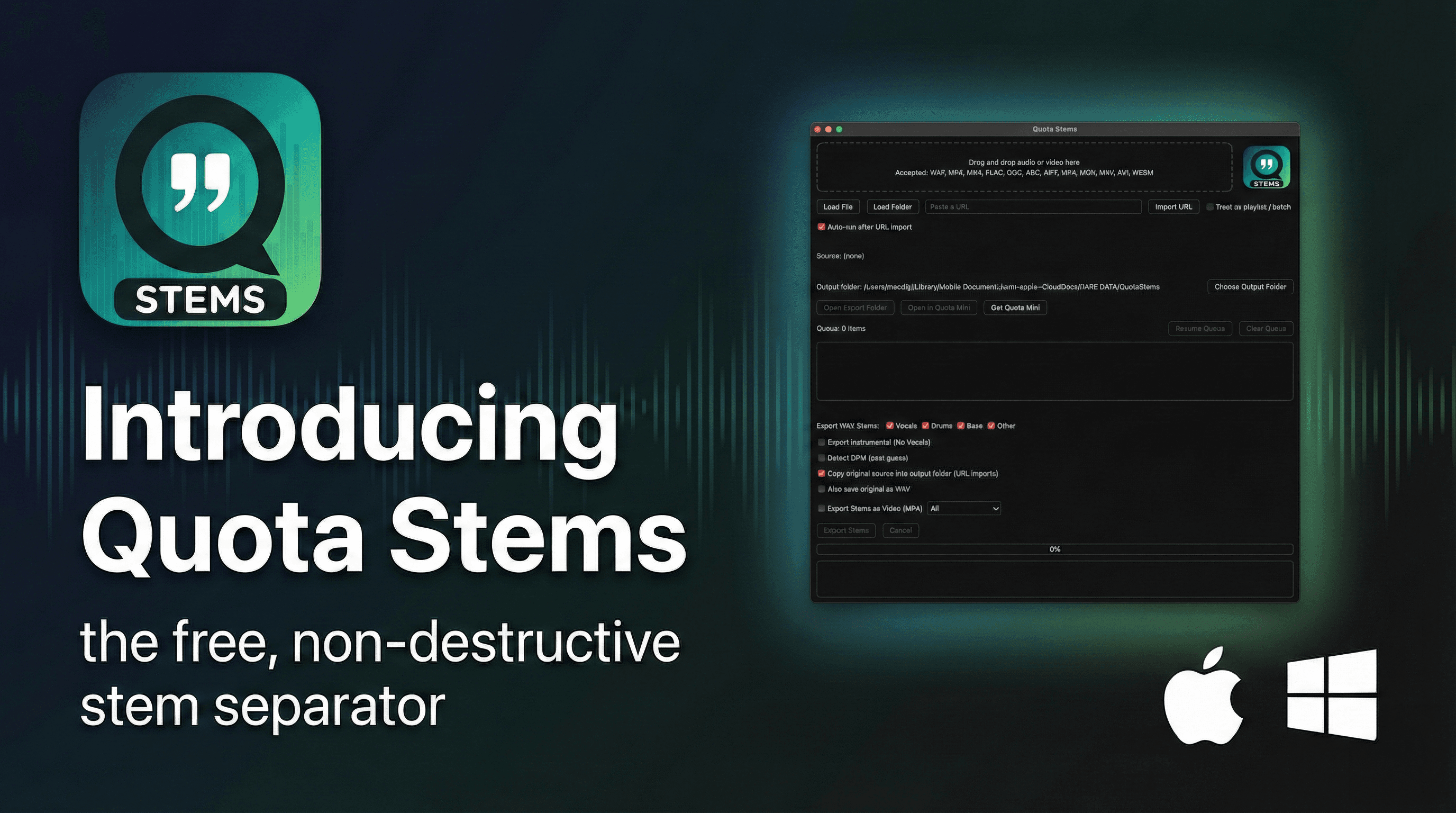 Introducing Quota Stems: A Free, Non-Destructive Stem Separator for macOS & Windows