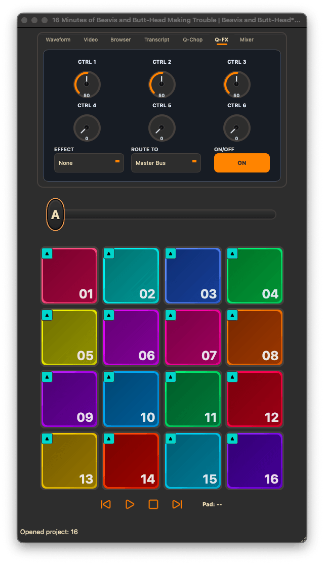 Quota VS — performance video sampler with mixer and Q-FX