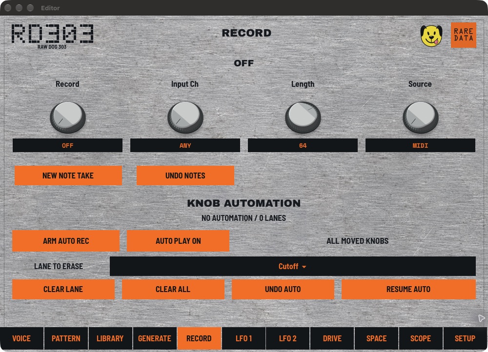 RD303 Record your hands in the macOS VST3 interface